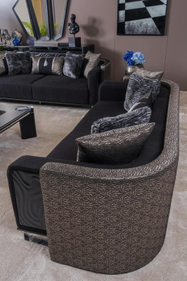 Sofa set 3+3+1 Seater Living room Set Complete Textile Sofa Armchair Wood new