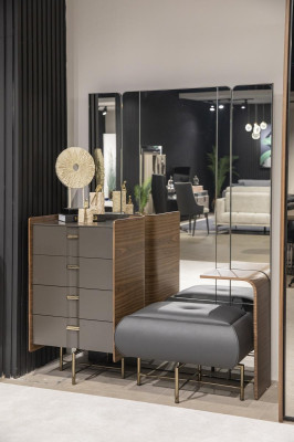 Dressing table Set Console Mirror Bedroom Furniture Design Stool 2pcs. new