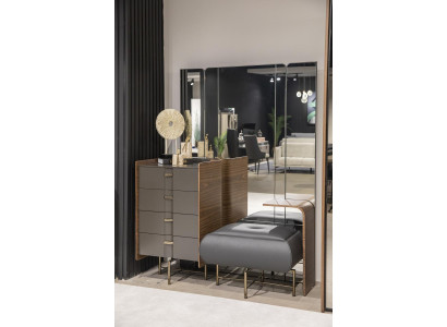 Dressing table Set Console Mirror Bedroom Furniture Design Stool 2pcs. new