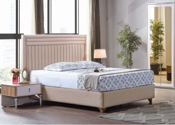 Modern Bedroom Set Bed + 2x Bedside tables Design Furniture 3 pcs. new EU