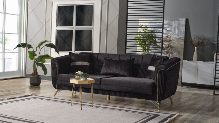 Elegant Three Seater Sofa Modern 3 Seater Stylish Sofa 228cm Brown Furniture