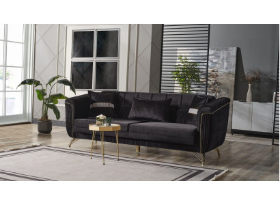 Elegant Three Seater Sofa Modern 3 Seater Stylish Sofa 228cm Brown Furniture