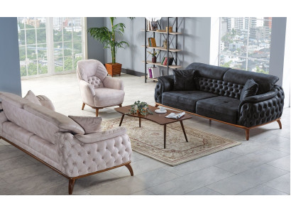 Sofa set 3+3+1 Seater Modern Relax Armchair Chesterfield Modern Style 3-piece new