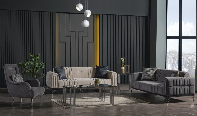 Sofa set 3+3+1 Seater Textile Modern Complete Armchair Sofa 3 Seater Luxury new