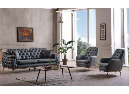 Stylish Chesterfield Living room Set Sofa set 3+1+1 Seater Couch