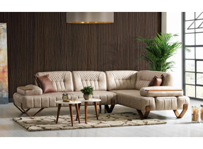 Corner sofa Living landscape Color Beige L-shape Sofa new Living room Corner sofa Luxury new