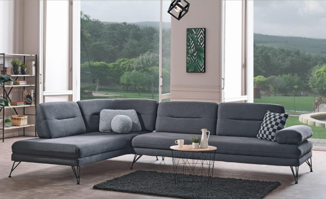 Corner sofa L-shape Textile Corner sofa Sofa Upholstery Premium Couch L-shape Modern