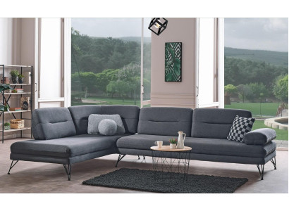 Corner sofa L-shape Textile Corner sofa Sofa Upholstery Premium Couch L-shape Modern