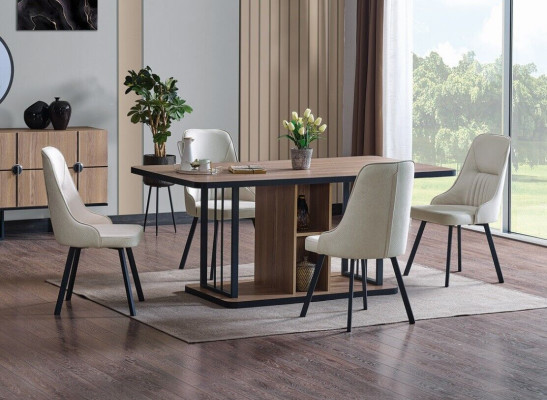 Dining room set 7 pieces. Dining table 6x Chairs Designer Wood Chair Suite Furniture new
