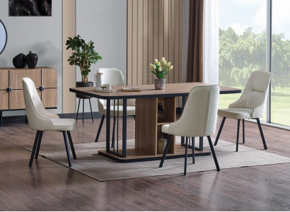 Dining room set 7 pieces. Dining table 6x Chairs Designer Wood Chair Suite Furniture new