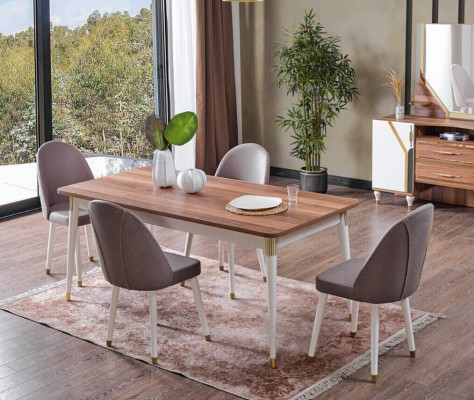 Dining room Set 6x Chairs +Dining table Set Dining room Designer Wood Chair Suite new