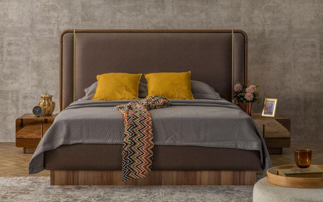 Luxury Bedroom Set Bed + 2x Bedside tables +Wardrobe Wood Complete's Modern new