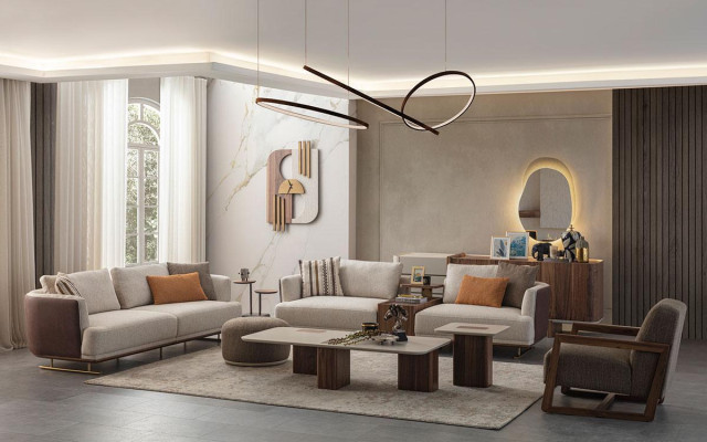 Sofa set 3+3+1 Seater Modern Relax Armchair Modern Style Luxury Living room 3-piece