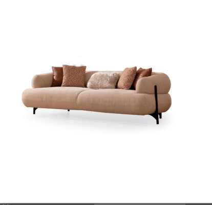 Sofa set 3+3+1 Seater Textile Wood Sofa 3 Seater Modern Armchair new Complete Set
