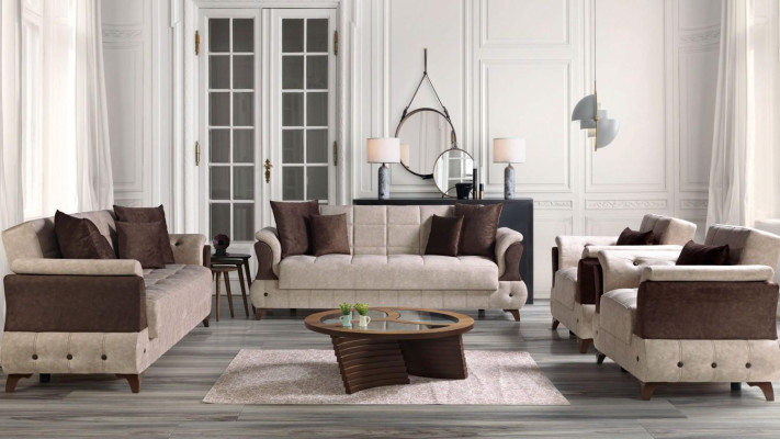 Modern Sofa set Armchair Textile Sofa Luxury Complete Luxury 3+2+1+1 Seater