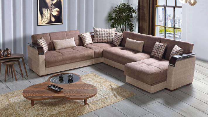Corner sofa Living landscape Brown L-shape Sofa Living room Corner sofas Luxury Corner suite