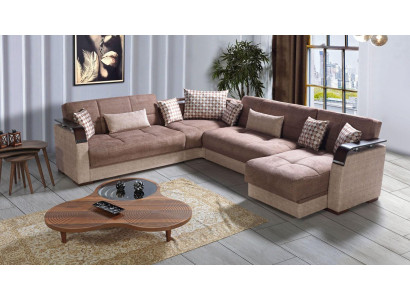 Corner sofa Living landscape Brown L-shape Sofa Living room Corner sofas Luxury Corner suite