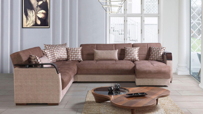 Corner sofa Living landscape Brown L-shape Sofa Living room Corner sofas Luxury Corner suite