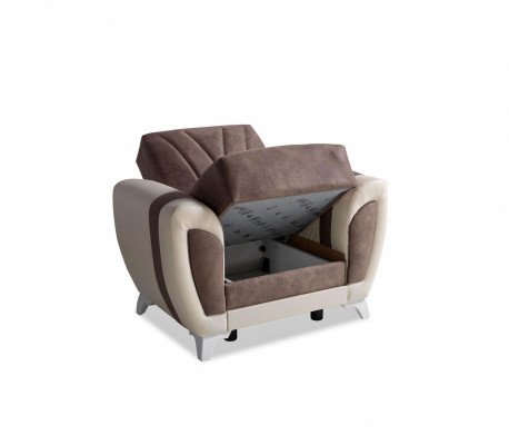 Sofa bed Sofa set 3+2+1+1 Seater Textile Sofa Armchair Complete Set Brown