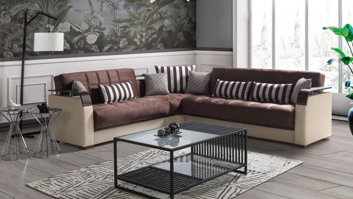 Corner sofa Living landscape Beige L-shape Sofa Living room Corner sofas Luxury 315 x 245