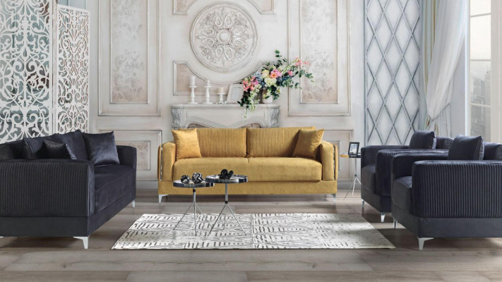 Sofa set 3+2+1+1 Seater Textile Modern Complete Armchair Sofa 3 Seater Luxury