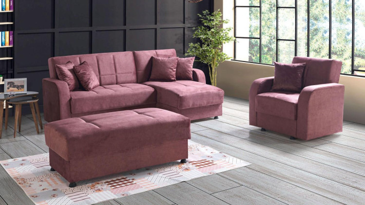 Luxury Living room Set Armchair Corner sofa Stool L-shape Modern Set Complete Relax