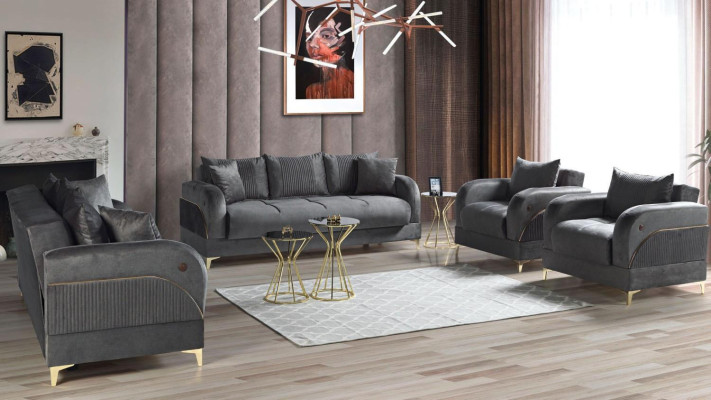 Sofa set 3+2+1+1 Seater Furniture Luxury Set Sofa set Modern Gray 4-piece