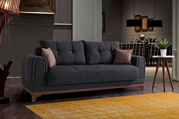 Luxurious Living room Sofa 3 Seater Relax Sofa Modern 230 cm Luxury Black