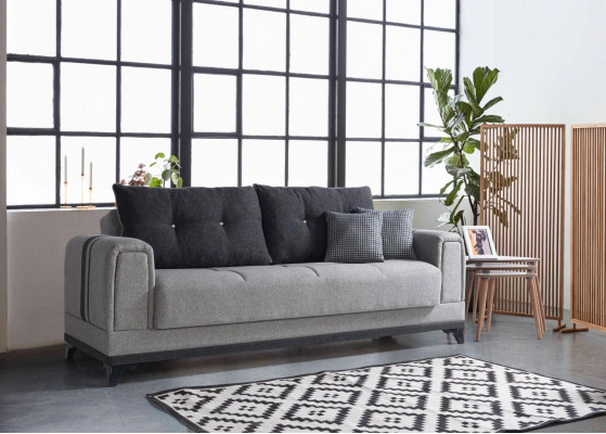 Living room Luxury Sofa 3 Seater Relax Sofas Modern Gray Relax 3 Seater Couches