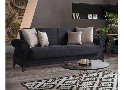 Luxury Sofa 3 Seater Textile Sofa Black Design Furniture 3er Upholstery new Relax Set