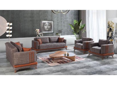 Design Modern Living room Set Sofa set 3+2+1+1 Gray Living room furniture set