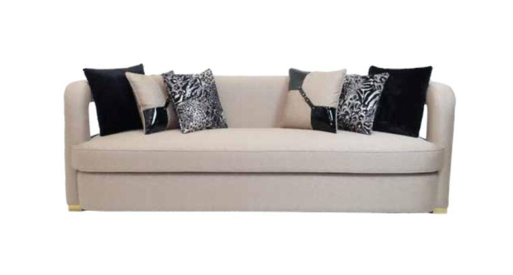 Sofa Couch Three Seater 247cm Couches Upholstery Textile Fabric Sofa Furniture