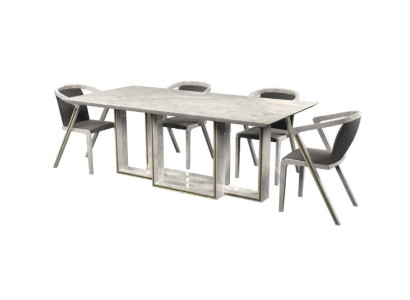 Dining set Dining table 6x Chairs Modern Table Luxury Furniture Dining room 7pcs