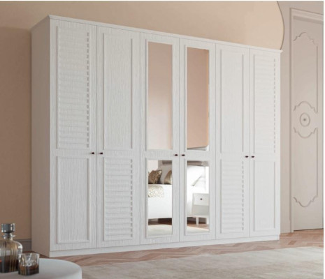 Bedroom Set Bed 2x Bedside tables Wardrobe 4-piece design luxury