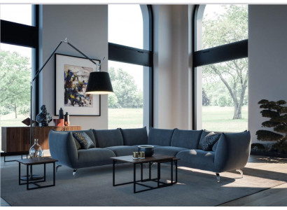 Corner sofa L-shape Textile Corner sofa Sofa Upholstery Premium Corner suite Couch