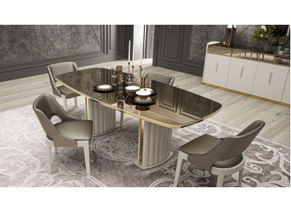 Luxury dining table with 4 chairs dining set glass table dining set modern 5 pieces