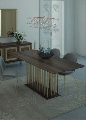 Design Dining room Set Dining table 5 pieces Wood Furniture luxurious 4x Chair Table