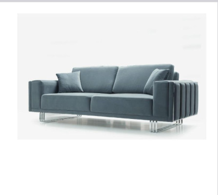 Sofa 3 Seater Blue Colors Couch Upholstery Living room Sofas Design stainless steel