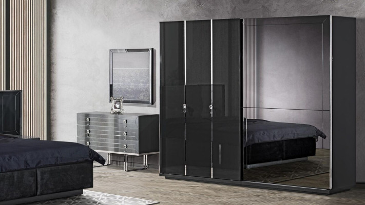 Wardrobe Wooden Cabinet Wardrobe Bedroom Luxury Cabinets Black