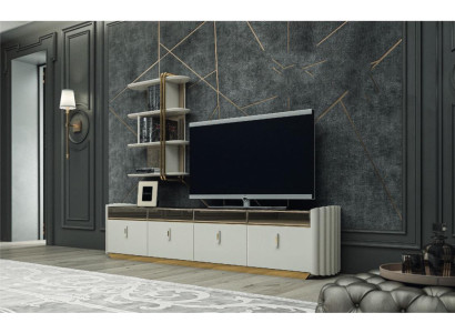 Wall unit Design Wall shelf TV lowboard wall cabinet Living room Wood Furnishings