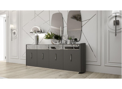 Modern Sideboard with 2x Mirrors Designer Luxury Dining room Furniture Wood