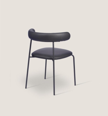 Black stainless steel Chair Imitation leather Chairs Single Seater Dining room Furniture