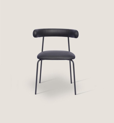 Black stainless steel Chair Imitation leather Chairs Single Seater Dining room Furniture