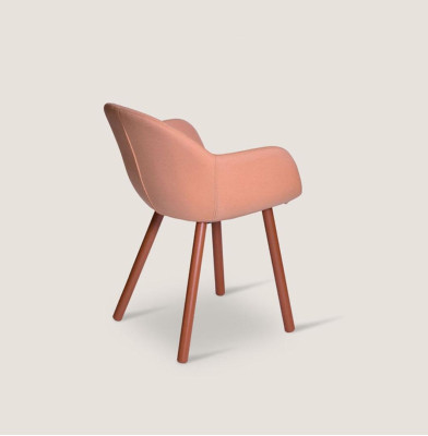 Light Orange Upholstered Chair with Wooden Feet Designer Chairs Dining room Furniture