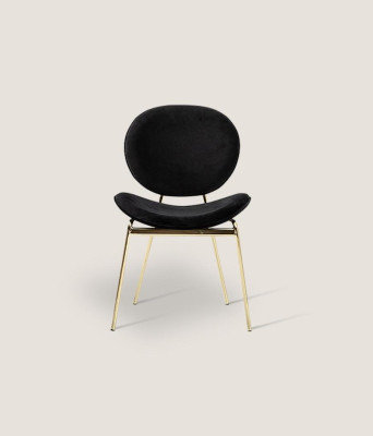 Black Designer Chair with Stainless Steel Feet Modern Dining Chairs