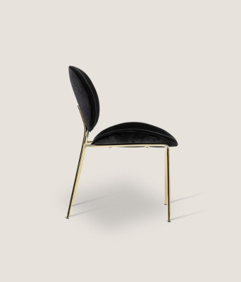 Black Designer Chair with Stainless Steel Feet Modern Dining Chairs