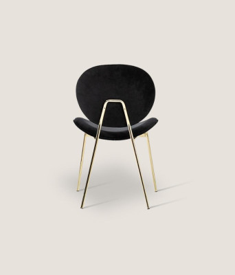Black Designer Chair with Stainless Steel Feet Modern Dining Chairs