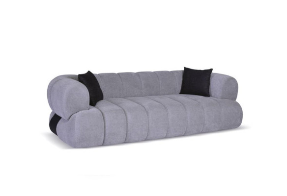 Gray Upholstered Sofa Luxury 3-Seater Couch Upholstery Living room Sofas Couches