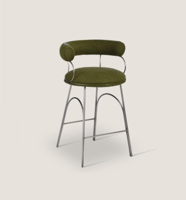 Olive Green Bar Stool Luxury Recliner Designer Armchair Upholstery Furniture