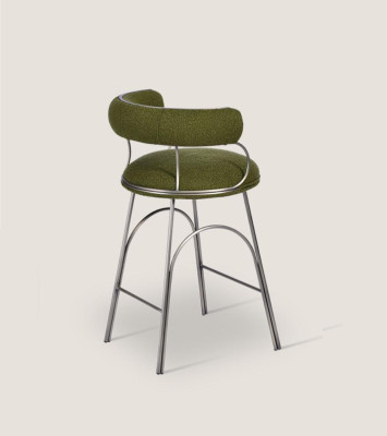 Olive Green Bar Stool Luxury Recliner Designer Armchair Upholstery Furniture